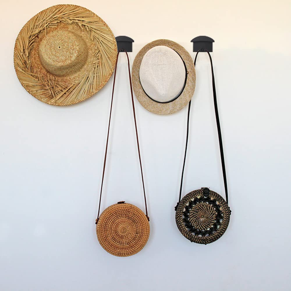 Ganci Per Cappelli Autoadesivi Aupawdy - 10 Pezzi Nero, Senza Fori, Per Cappelli Da Baseball E Berretti - Foto 2