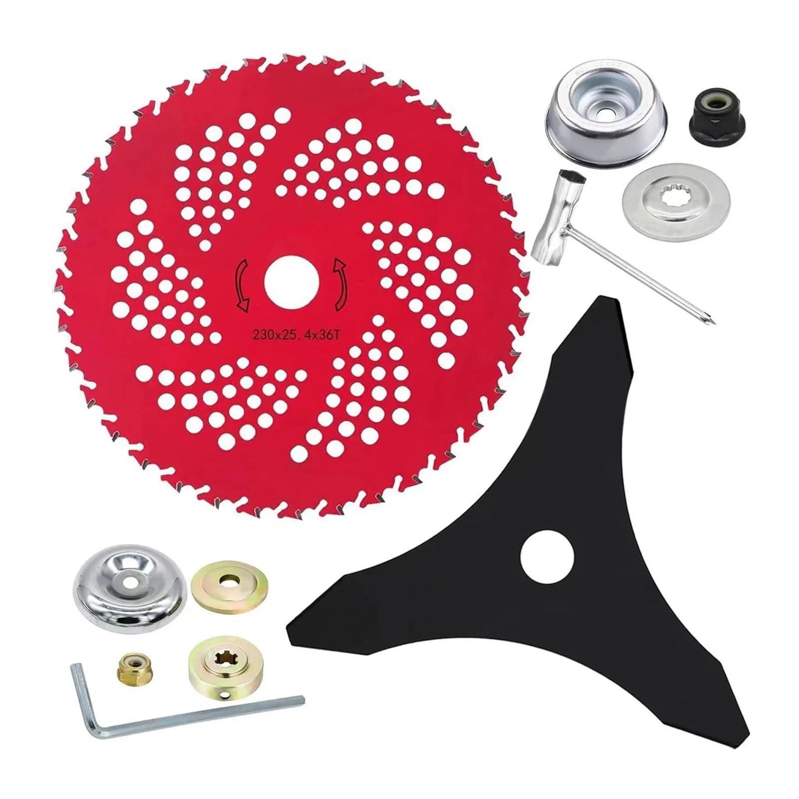 Attrezzo Da Prato 9" 36 Denti In Acciaio Al Manganese Decespugliatore Lame for Sega Weedeater, Lame Weed Eater for Giardino(C)