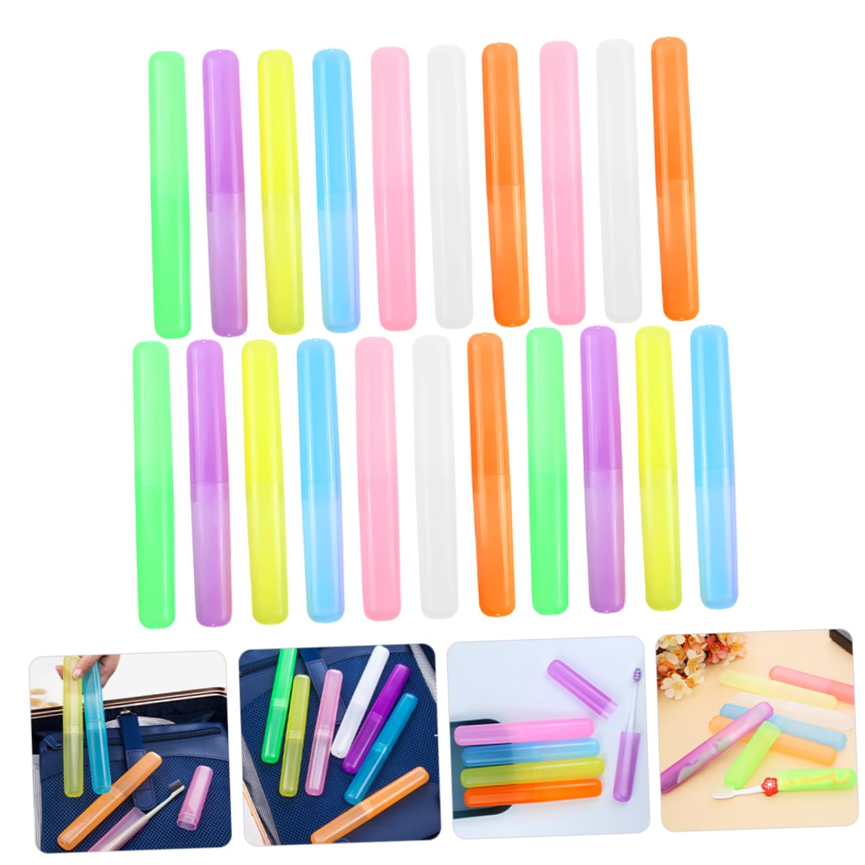 PRETYZOOM 105piezas Estuche De para Cepillos De Dientes Organizador Portátil y Transparente Protege y Mantiene Cepillo y Seguro