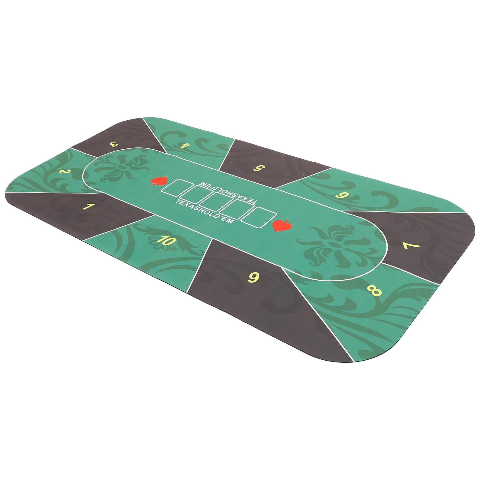 jojofuny rutschfeste Gummimatte für Poker Tisch 10 Personen Rechteckige Pokermatte mit Geräuschreduzierung für Familienspiele und Kartenspiele