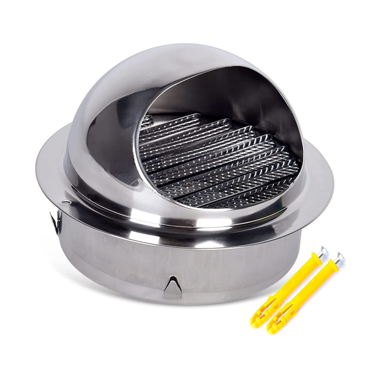 Argent Bouche De Sortie Ventilation Grille En Acier Inoxydable, Durable Grille D'Aération Murale Avec/Maille Circulation De L'air Pratique Sortie D'évacuationGrille Ventilation Hotte ( Size : 200mm/7.