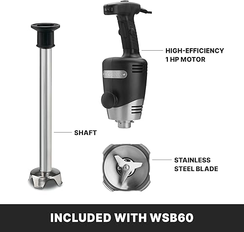 Miniatura 3 de Waring Commercial Big Stix batidora de inmersión con eje desmontable NegroPlateado