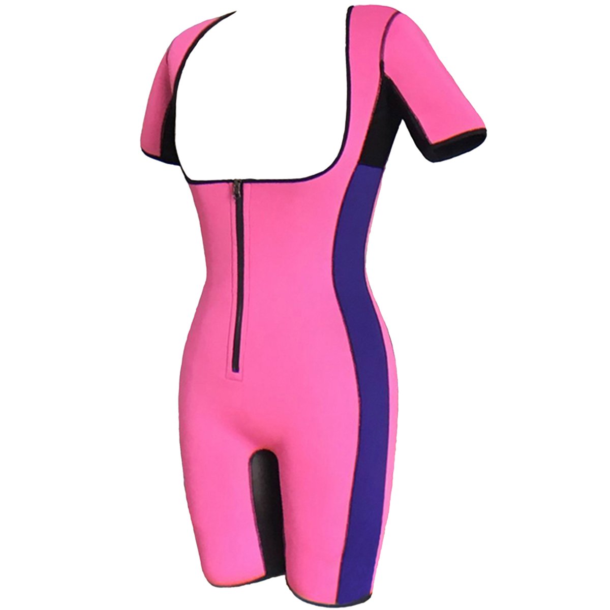 Pink Girl Women's Full Body Enhancing Shaper Sport Sweat Slimming Neoprene Reversible Zipper Bodysuit