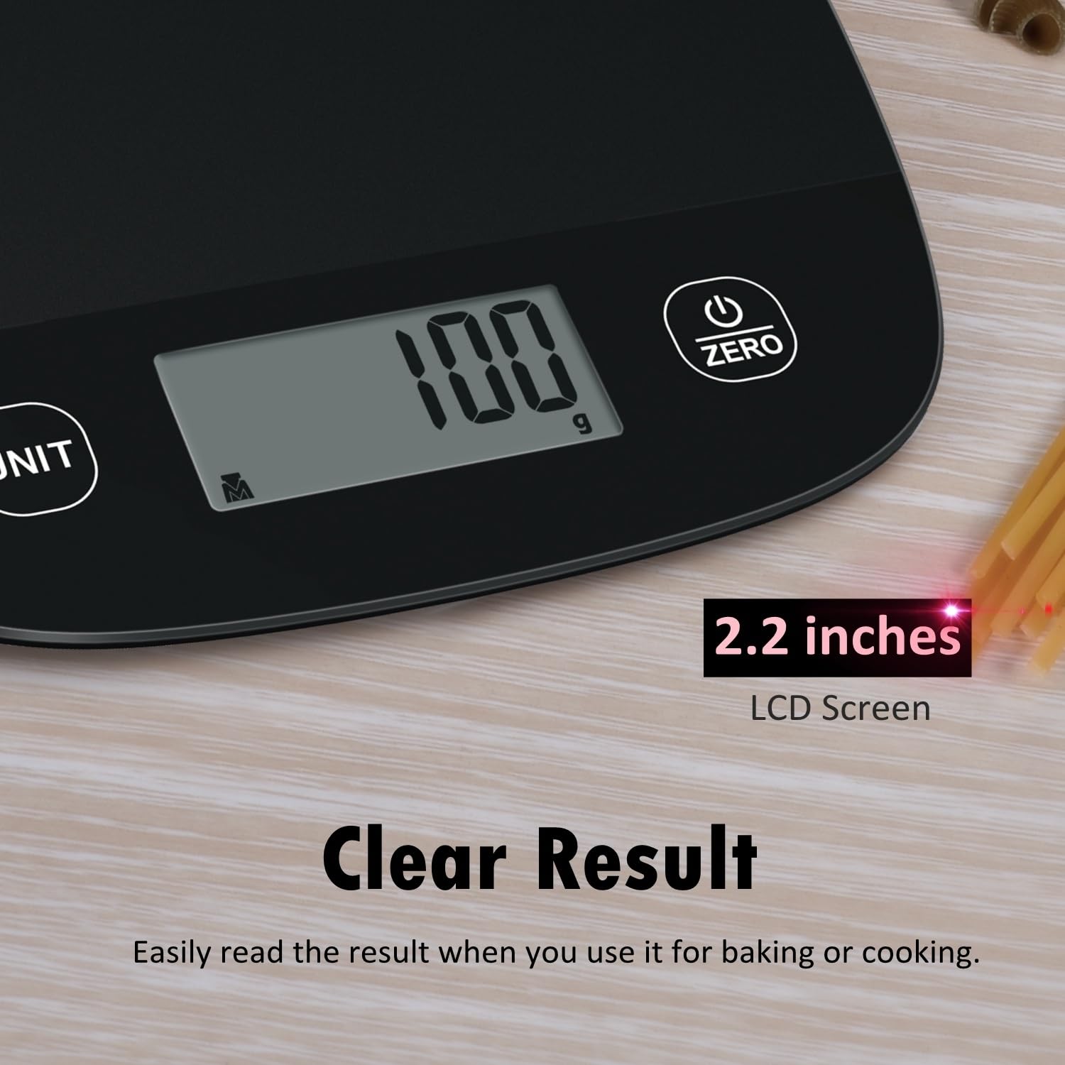 NUTRI FIT Digital Kitchen Scale Ultra Thin Electronic Scale Multifunction Kitchen Scale Large Display Plastic Platform 5kg/11lb-1g lb.oz fl.oz g ml(Black) image 4