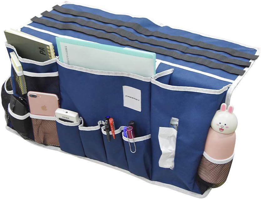 Bedside Caddy Organizer, Large Bed Hanging Storage Organizer Holder, Under Couch Table Mattress, 14 Pockets, Two Easy Ways of Installation, Perfect for College Dorm Room