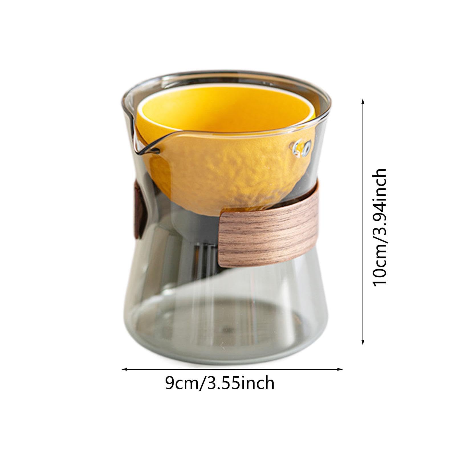 Tetera de Vidrio con en, Resistente Al, de Borosilicato, Transparente, para Té a Granel, Naranja Gris, tal como se describe