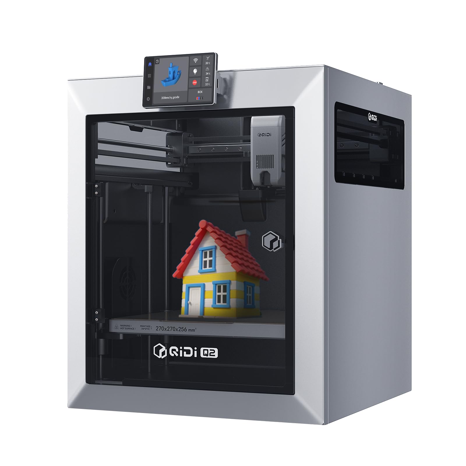 QIDI Q2 3D Printer 2025 Upgrade, Enclosed FDM with 65℃ Heated Chamber, Ultra Air Filtration, 600mm/s High Speed, AI Camera, Full Auto Leveling,