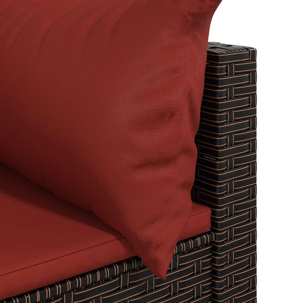 Modułowa sofa narożna z 2 poduszkami, odporny na warunki atmosferyczne rattan PE, malowana proszkowo rama stalowa, do 110 kg na jedno siedzenie, idealna do relaksu na zewnątrz