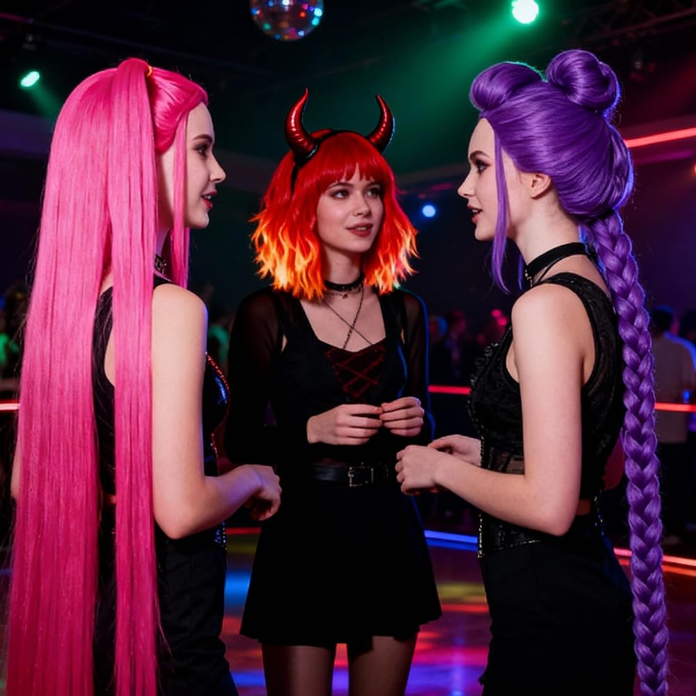 DASIAUTOEM Anime Cosplay Parrucca Carnevale Parrucche per uomo e donna Ragazzo, Costume Singer Cosplay Wig per adulti e donne travestimento festa (R-umi)