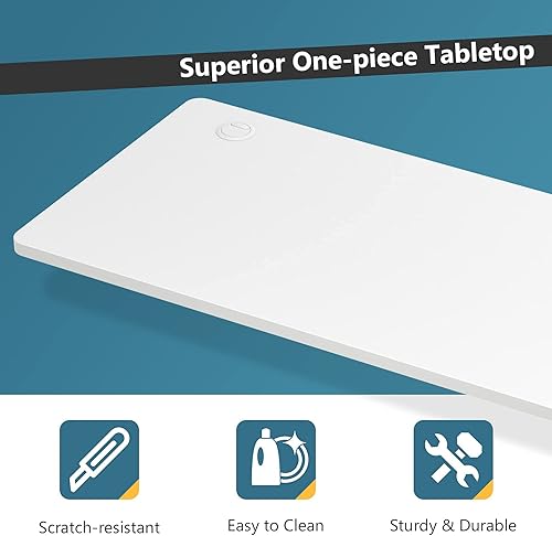 Miniatura 8 de Tangkula Mesa universal de madera, escritorio sólido de una sola pieza de 48 x 24 pulgadas para marco de escritorio estándar y sentado a pie,
