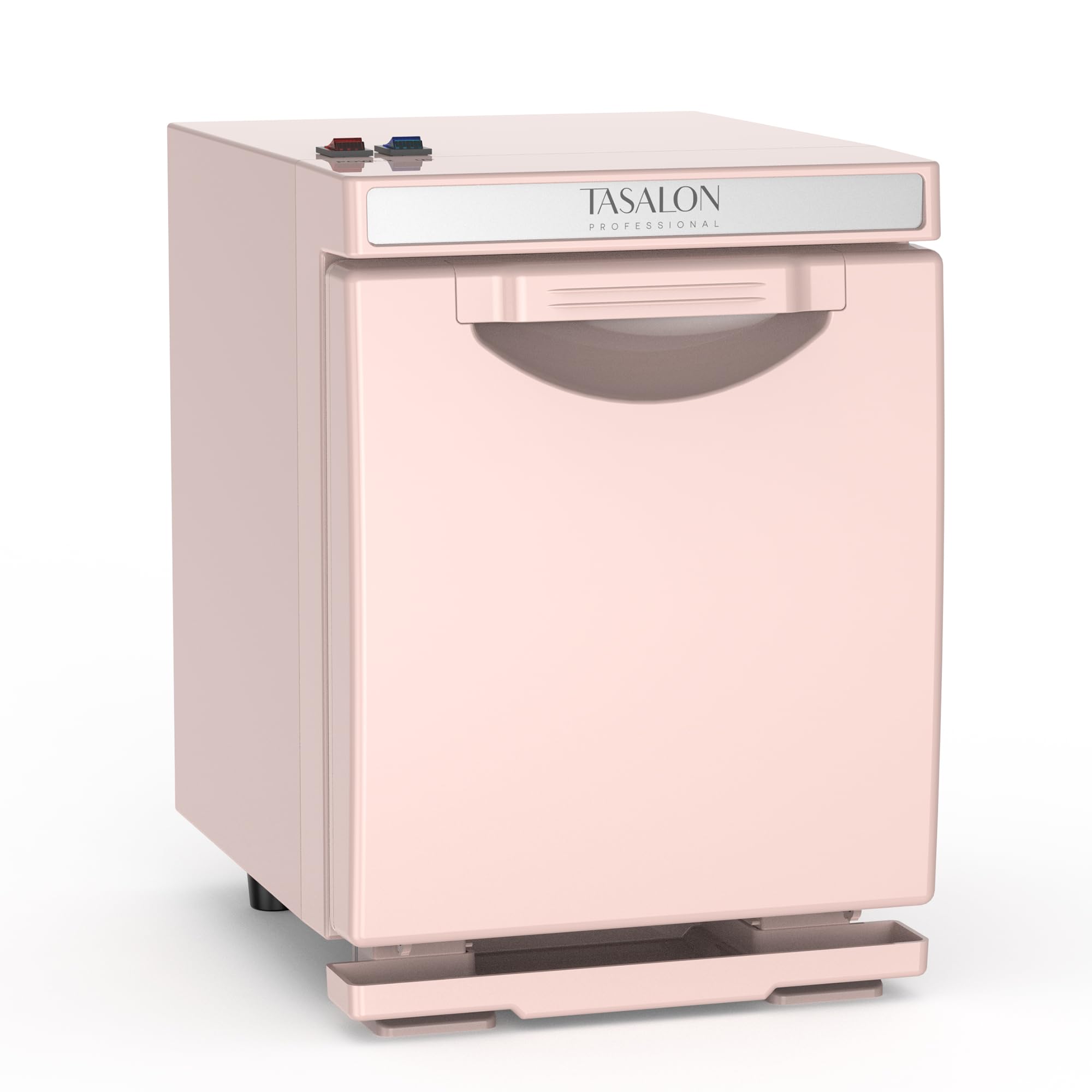 TASALON Calentador de toallas de 5 litros, cámara interior de aluminio, bandeja extraíble, calentamiento rápido para belleza, spa, salón de masaje, color rosa