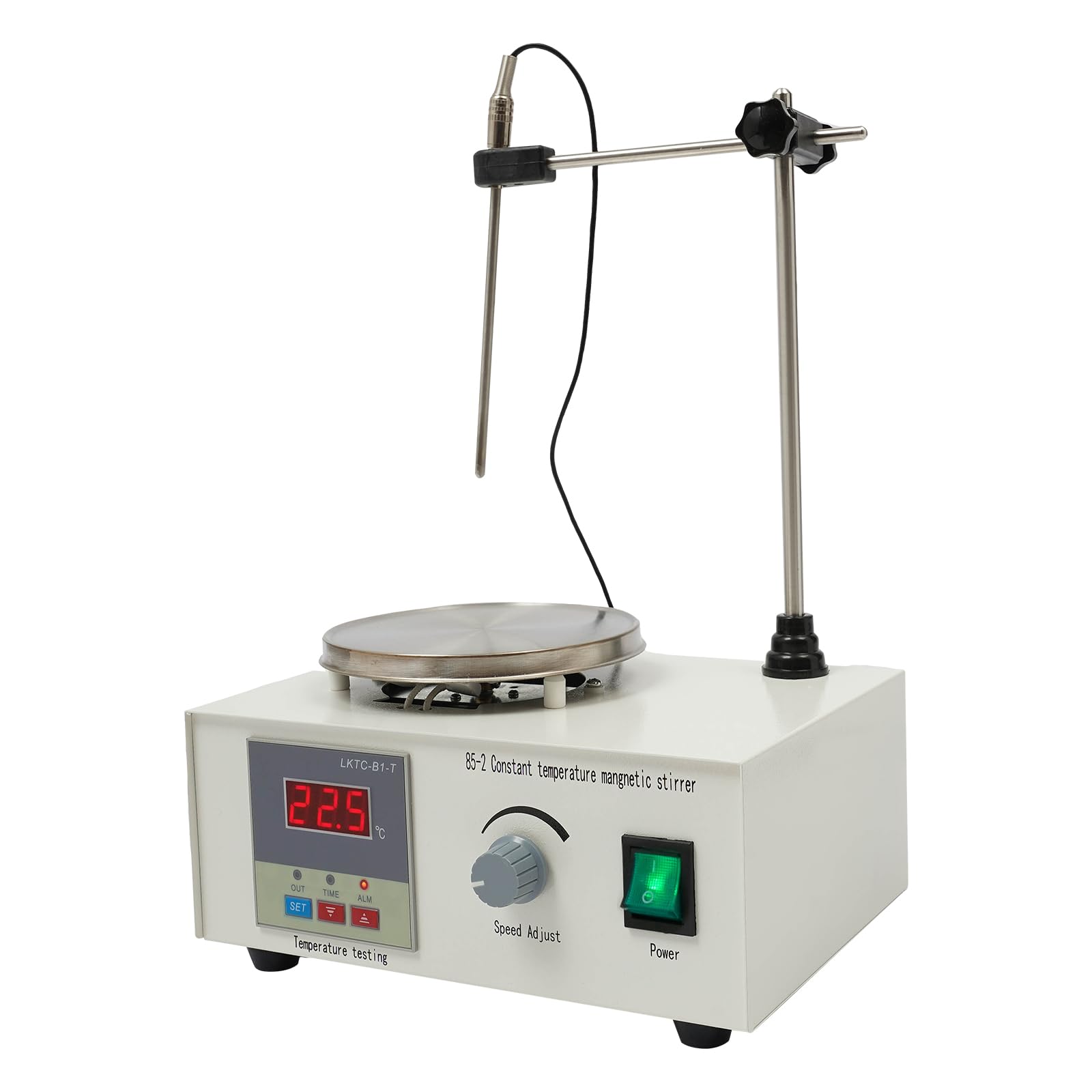 Agitador magnético Placa Caliente Agitador Magnético, 2L Laboratorio Digital Cocina Mezclador con Placa Caliente 0-99 ℃ 0-2000 rpm