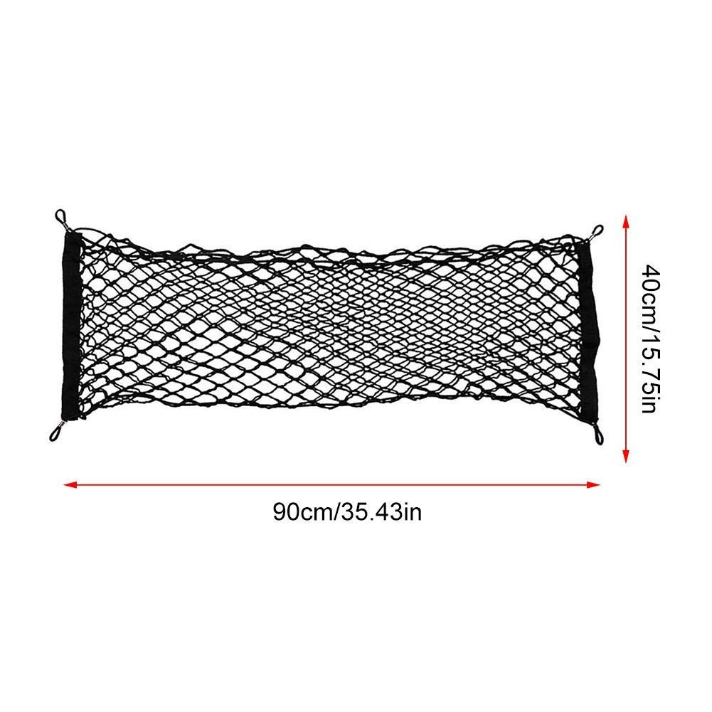 Tronco Universale Organizer Tronco Posteriore Borsa a Rete a Rete Borsa in Nylon Flessibile Adesivo da Parete per Auto con 4 Ganci