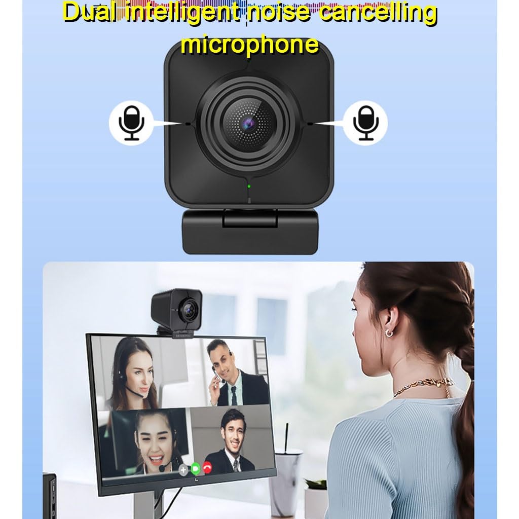 LEIYTFE 5X Zoom Conferencia Webcam 4K, USB Web CAM para Computadora Y Portátil Plug & Play, Cámara De 12 Millones De Lentes HD para Transmisión En Línea De Videoconferencias