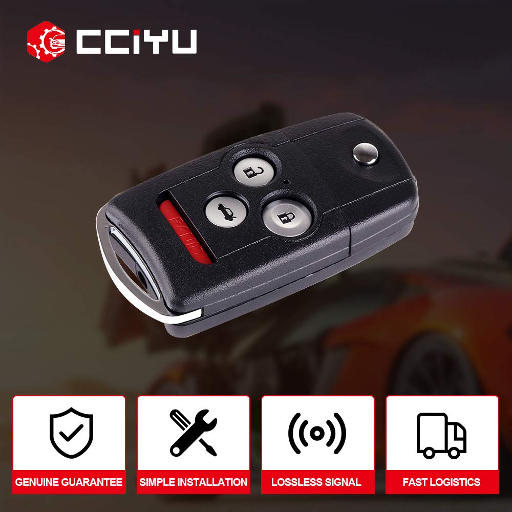 cciyu X 1 Flip Key Fob with Key Blade 4 buttons Replacement for 07