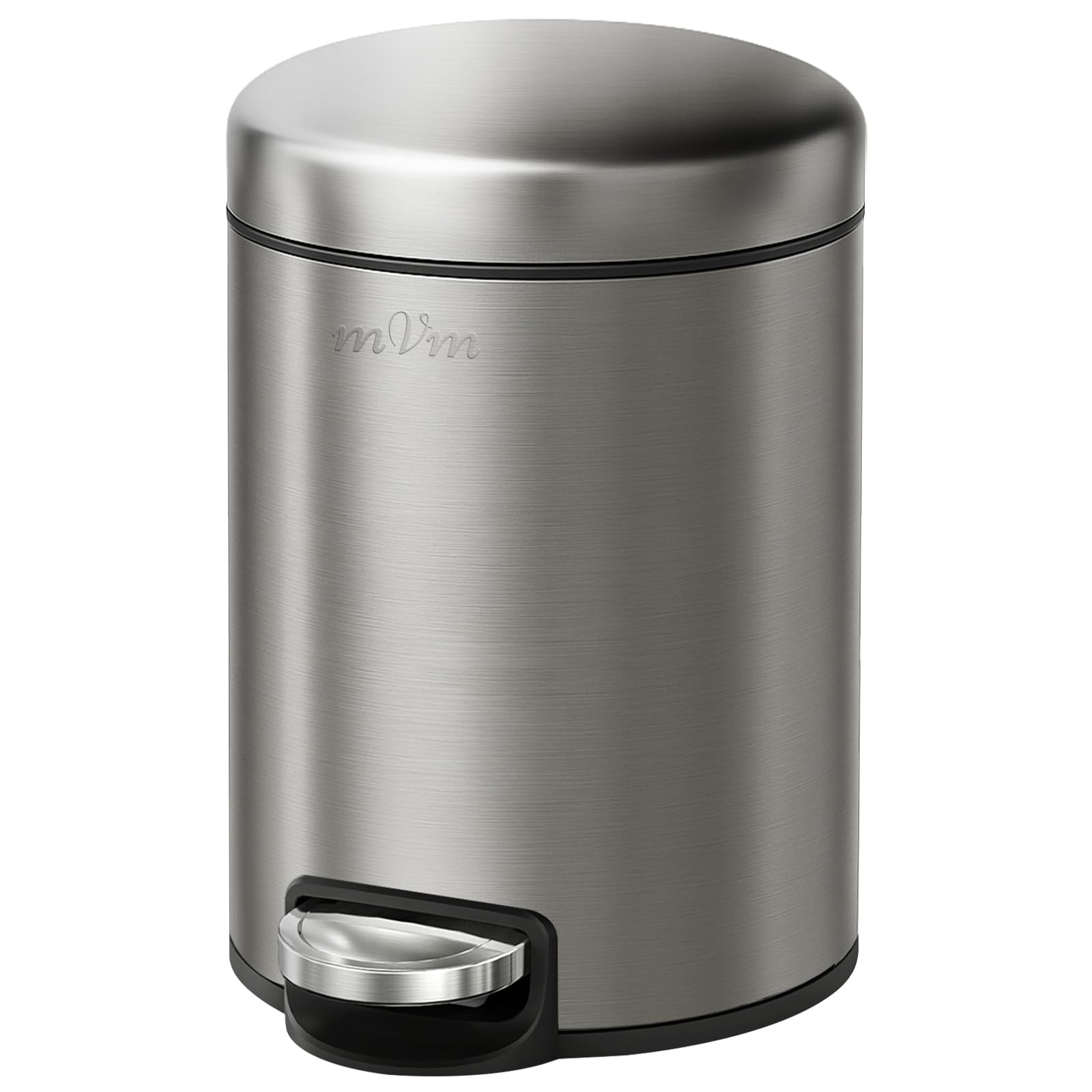 mVm 12L Kitchen Bin, Stainless Steel Bin with Lid, Pedal Bin, Grey