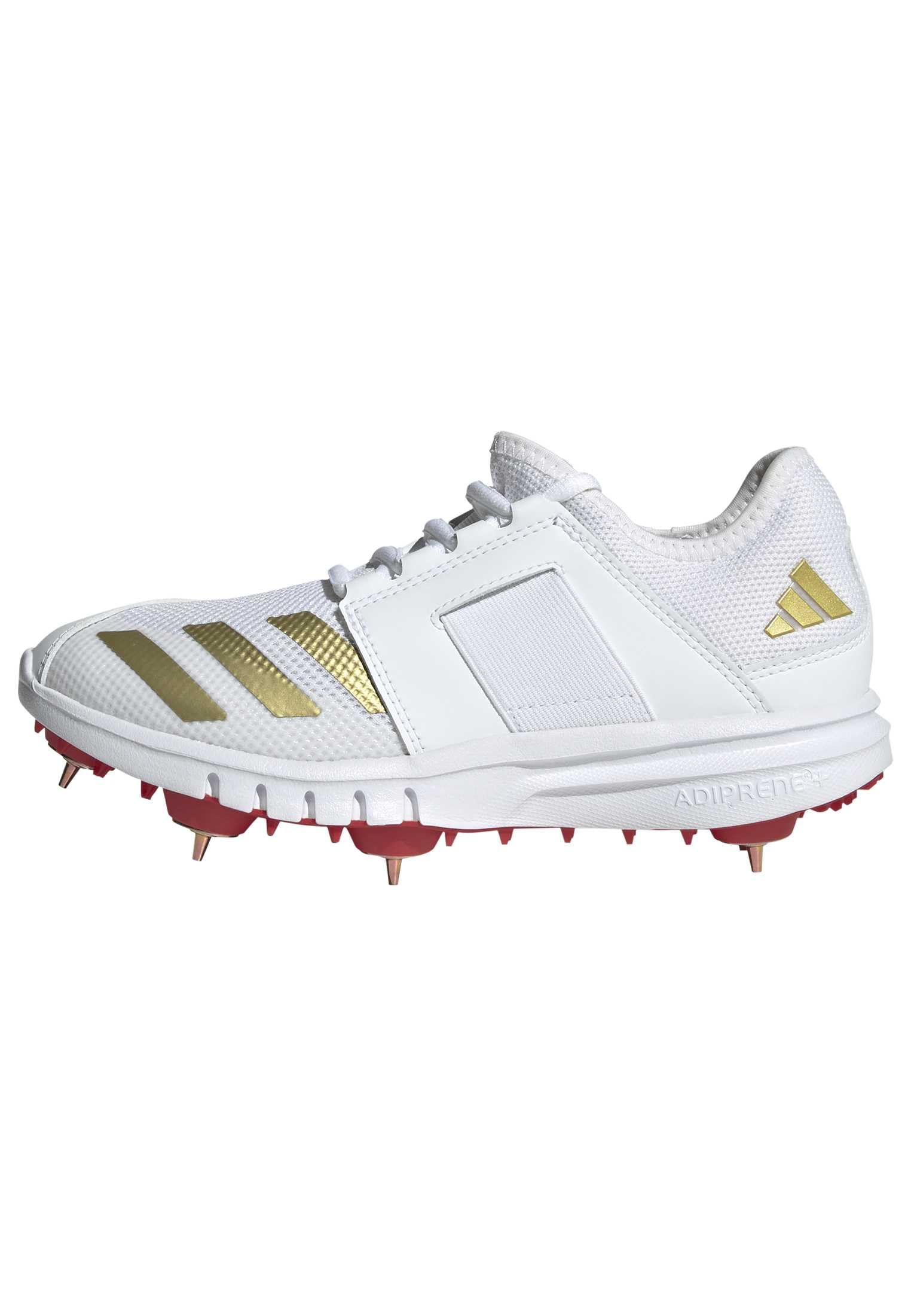 adidas Howzat Spike Junior Cricket Shoes, FTWR White/Gold met./Pure Ruby, 5.5 UK Child