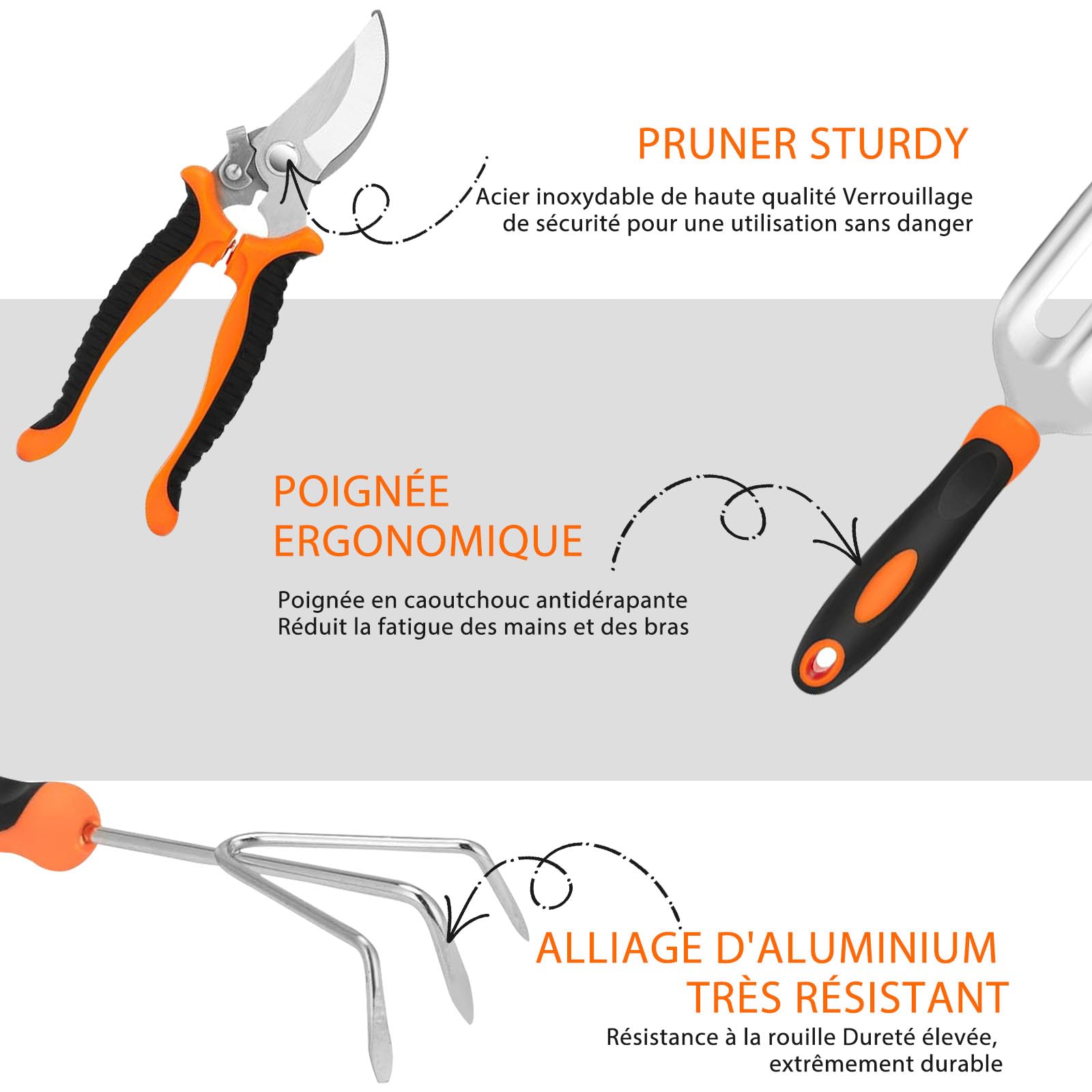 Outils Jardinage, 10 Piezas Lourdeur Outillage de Jardin, Outils de Jardin Jardinage Outillage, Cadeaux pour Femmes et Hommes