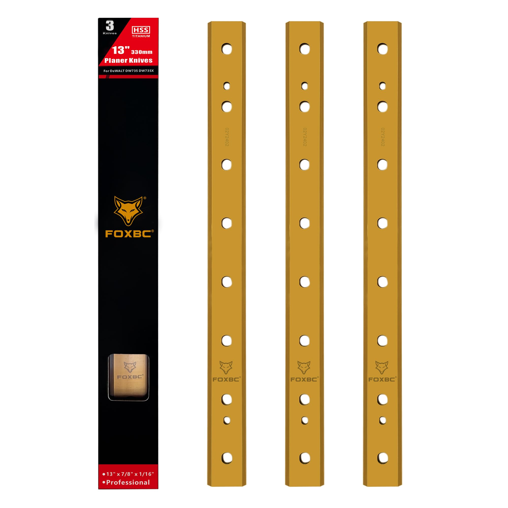 FOXBC Titanium Planer Blades - DeWalt DW735 Replacement -1