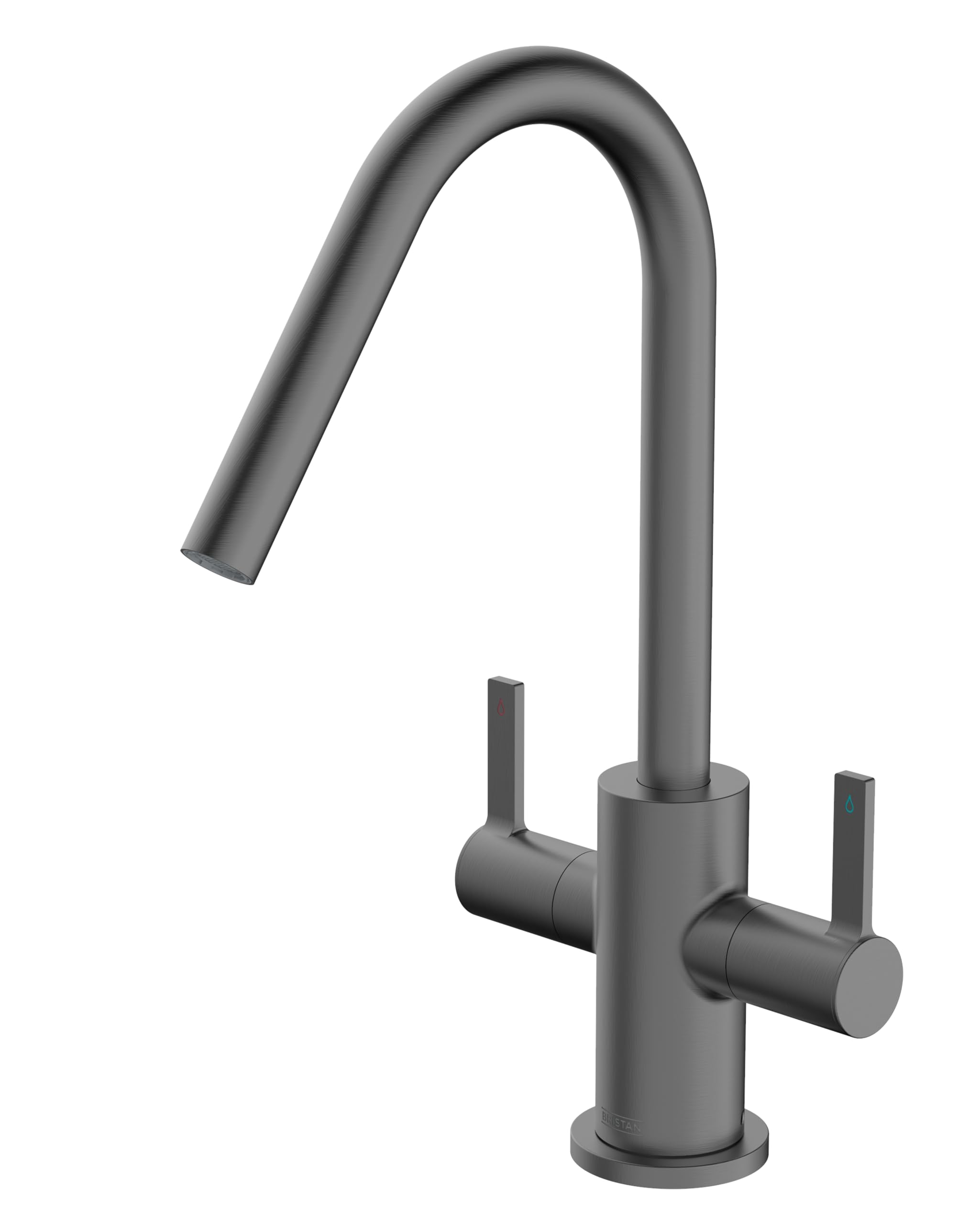 Bristan Cashew Kitchen Tap - Swivel Spout, Two Lever Easyfit Gun Metal Kitchen Sink Tap, Csh Efsnk Gm