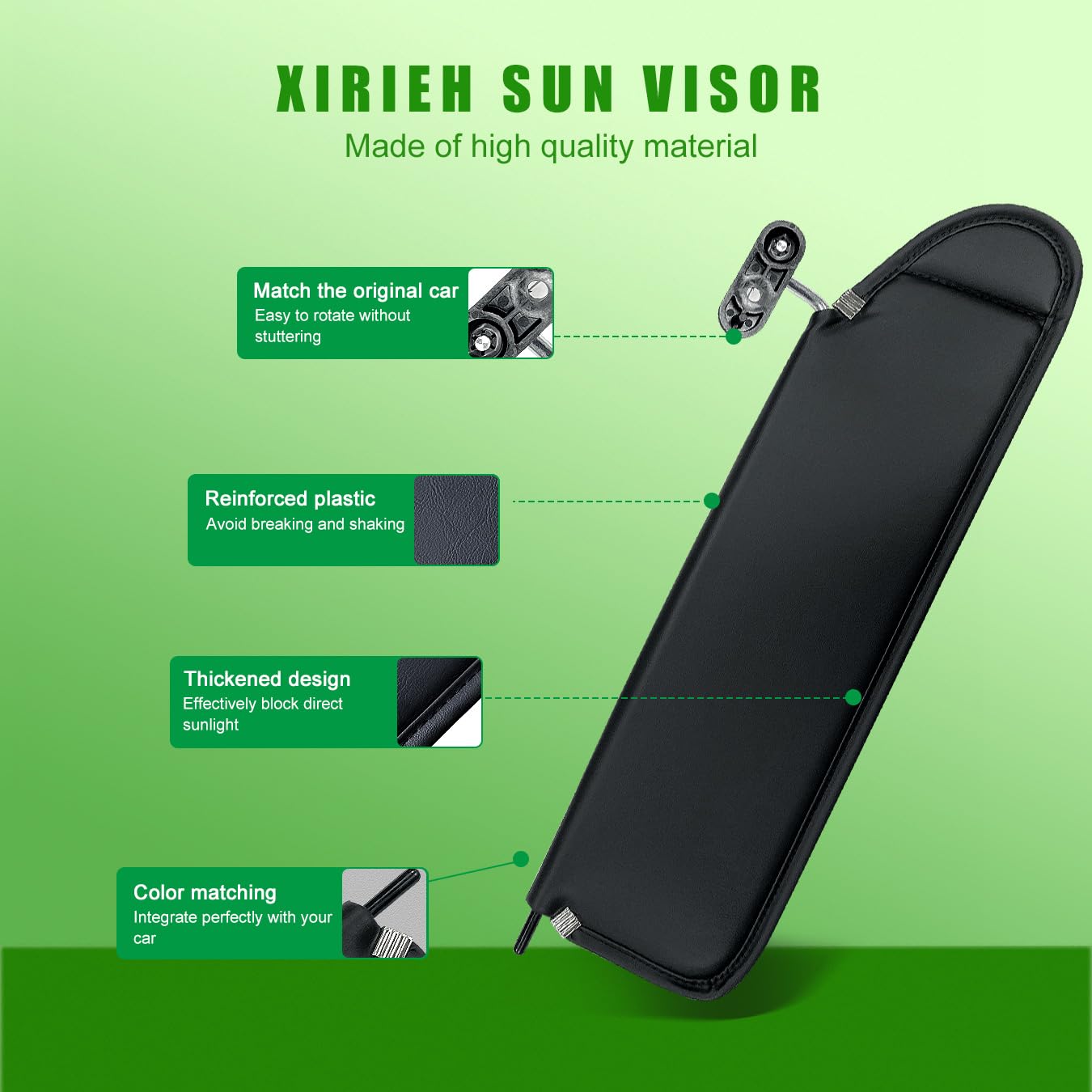 Sun Visor Fit for Jeep Wrangler TJ 2003 2004 2005 2006, Replacement Agate 13313.01 (Right Passenger Side(Black))