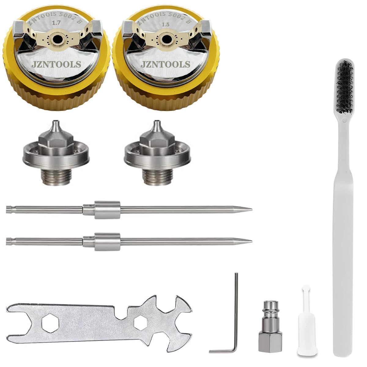 HVLP - Pistola a spruzzo, 1,3 mm, 1,5 mm, 1,7 mm, ugello in acciaio inox, capacità 600 ml, spruzzatore professionale per vernice a gravità, per primer e vernici (1,4 mm, 1,7 mm, 2,0 mm)