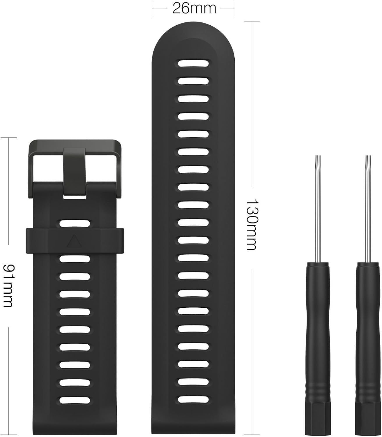 MoKo Compatibile con Fenix 3/3 HR/5X/5X Plus/D2 Delta PX/Tactix Bravo/Descent Mk1 Bracciale, [2 Pezzi] Morbido Cinturino di ricambio in Silicone (NON per Fenix 6/6S/5/5S)