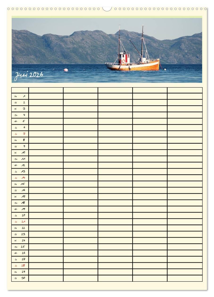 Urlaubsparadiese - Familienplaner (hochwertiger Premium Wandkalender 2026 DIN A2 hoch), Kunstdruck in Hochglanz: Ein Familien- und Urlaubsplaner, der Urlaubsparadiese zeigt (CALVENDO Natur)