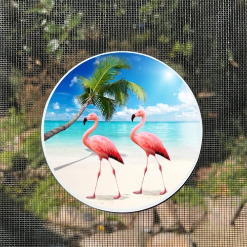 Screen Door Magnets Double Sided – Keep People, Kids, and Dogs from Running into The Screen Door - Robbins Aria Flamingos - Thumbnail 2