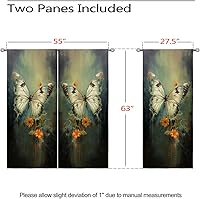 Vista 81 de Cortinas opacas de mariposa para decoración del hogar de niñas y niños, hermosas flores en acuarela, con ojales, aislamiento térmico, cortinas