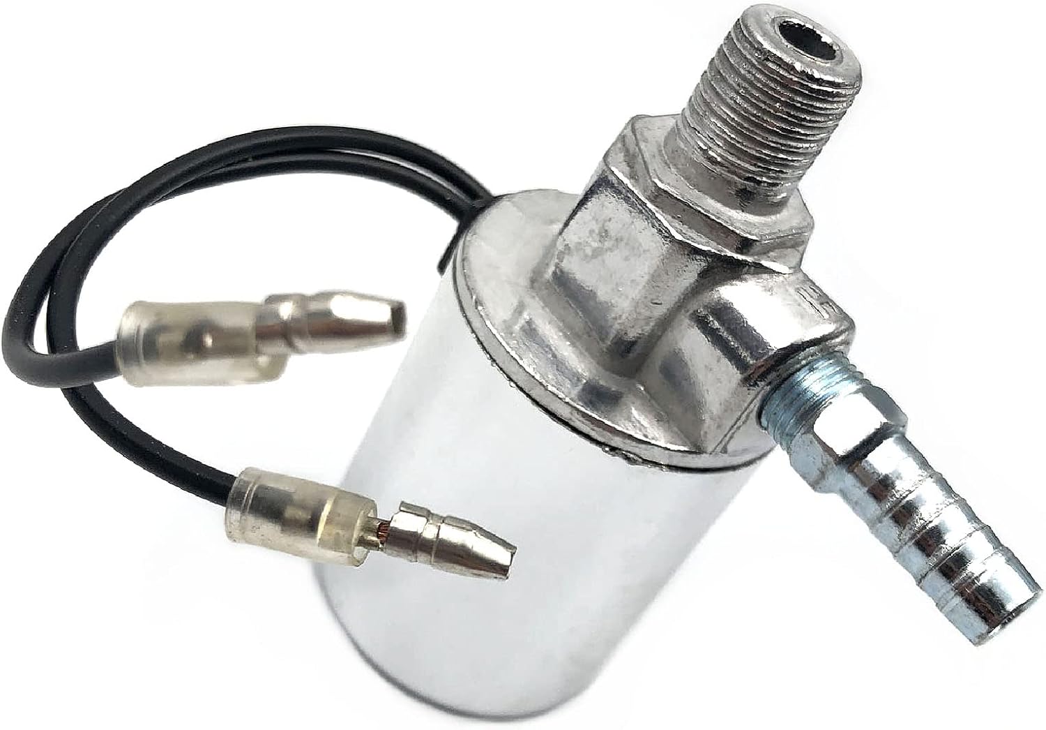FainWan Air Horn Solenoid Valve 1/4" NPT 12V/24V universally Electric Air Valve (Solenoid) for Train Air Horn Chrome Plated Metal Housing (Solenoid Valve, 12V/24V)