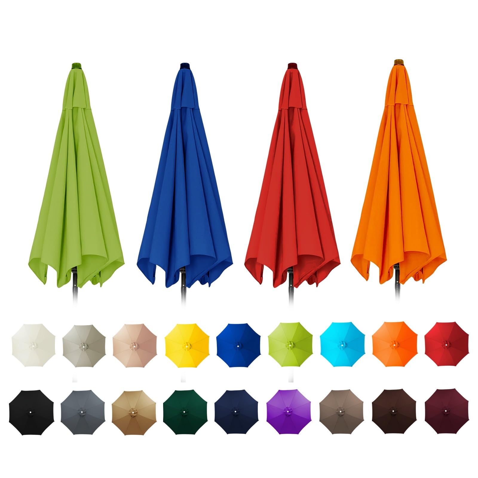 6/8 Ribs Patio Umbrella Replacement Canopy, Waterproof and UV-Protected Parasol Cover, strong & thick umbrella canopy Top for garden, deck, backyard, pool(Purple,8.2FT/2.50M-8Ribs)