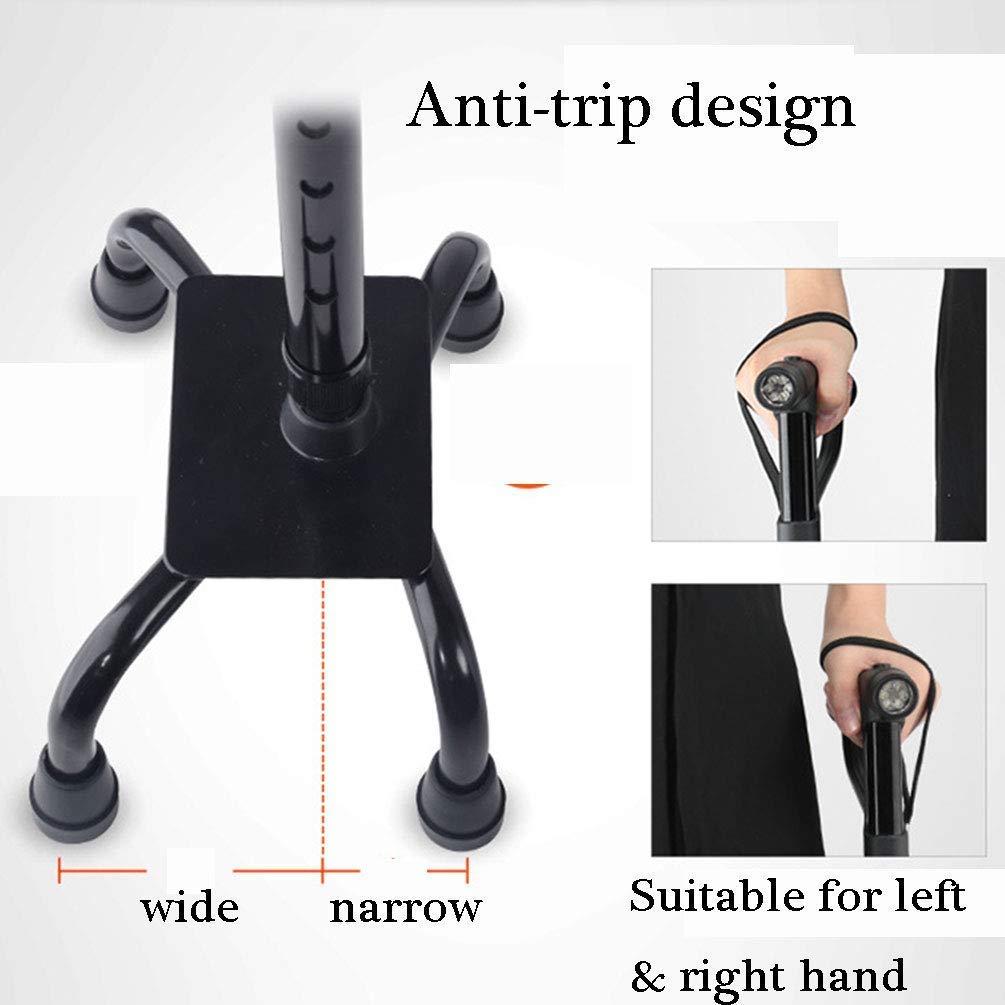 Bastones Bastones Ajustables con luz LED Mango Doble 10 Niveles de Altura Ajustable para Hombres Mujeres, muletas Times