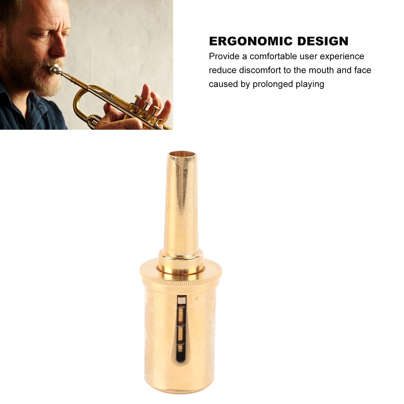 Valvola di Riduzione della Pressione del Corno, Strumento Ergonomico per la Correzione della Postura Dell'allenatore del Respiro della Bocca del Corno con Scatola di (Oro)