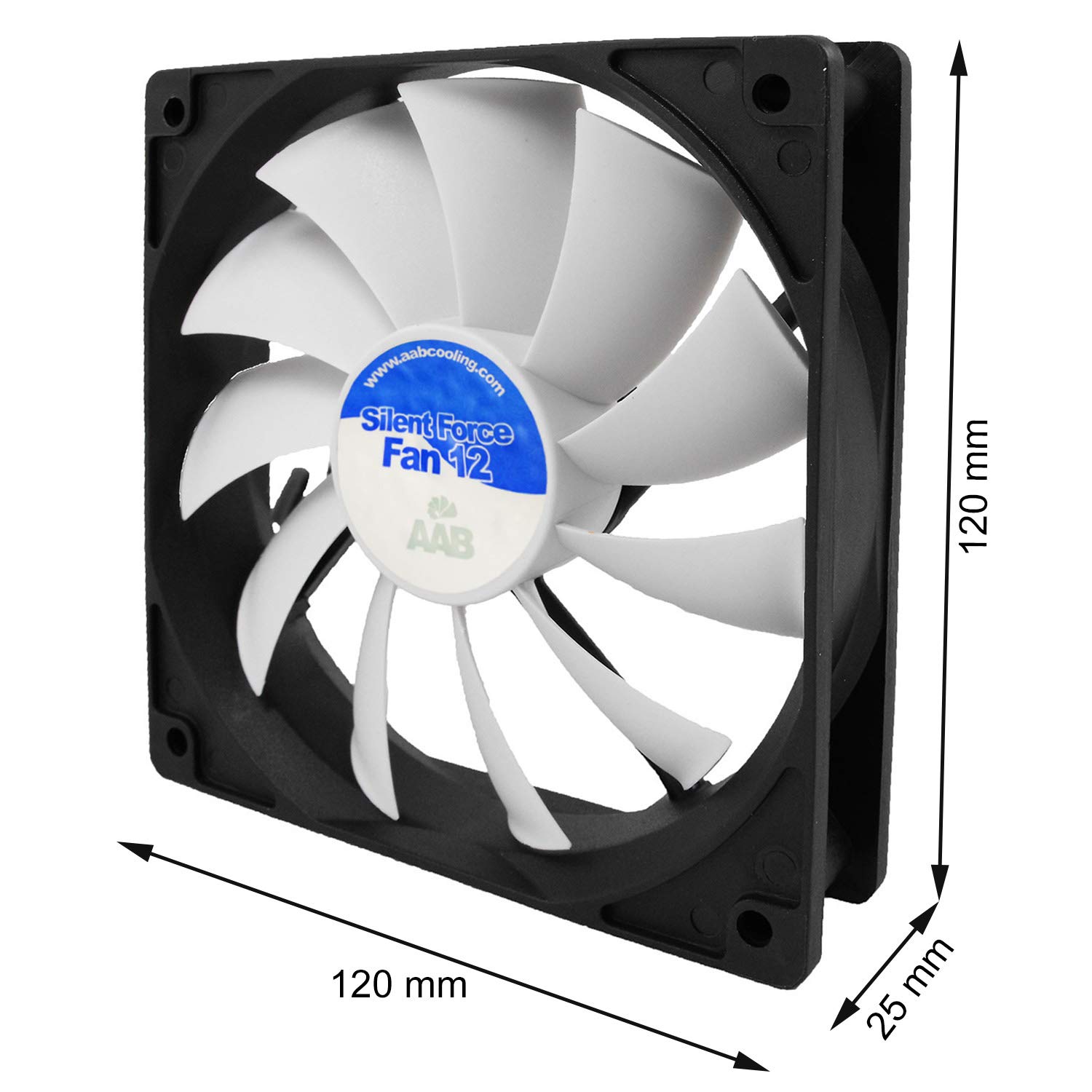 AABCOOLING Silent Force Fan 12 - Un Silencioso y Muy Efectivo Ventilador PC, Ventilador 120mm, Cooler, Ventilador 12cm, Ventiladores, 97 m3/h, 1100 RPM - 3 Piezas 12,9 dB(A)