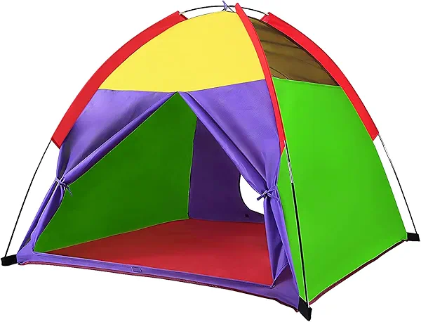 Alvantor Play Tents for Kids Pop Up Tent Toddler Tent Indoor/Outdoor for Children Boys Girls Pets Tent Portable Playhouse Camping Playground 58"x58"x47" Rainbow