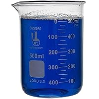 Vista 1 de Vaso de precipitados de 16.9 fl oz, grifo de forma baja, vidrio de borosilicato 3.3, doble escala, graduado, Karter Scientific 213D26 (individual)
