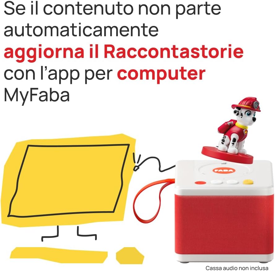 FABA Sound Character – PAW Patrol The Squad of Puppies: Marshall – Stories and Sound Fairy Tales, Boys and Girls 3-5 Years, Italian Version