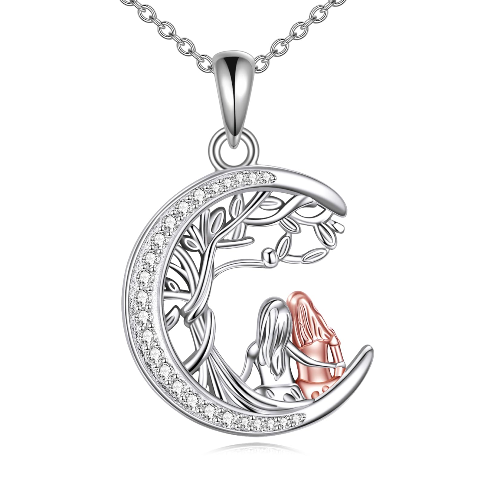 ONEFINITY Schwester Kette 925 Sterling Silber Schwester Halskette für 2 Schwestern - Geschenk von Schwester Schmuck