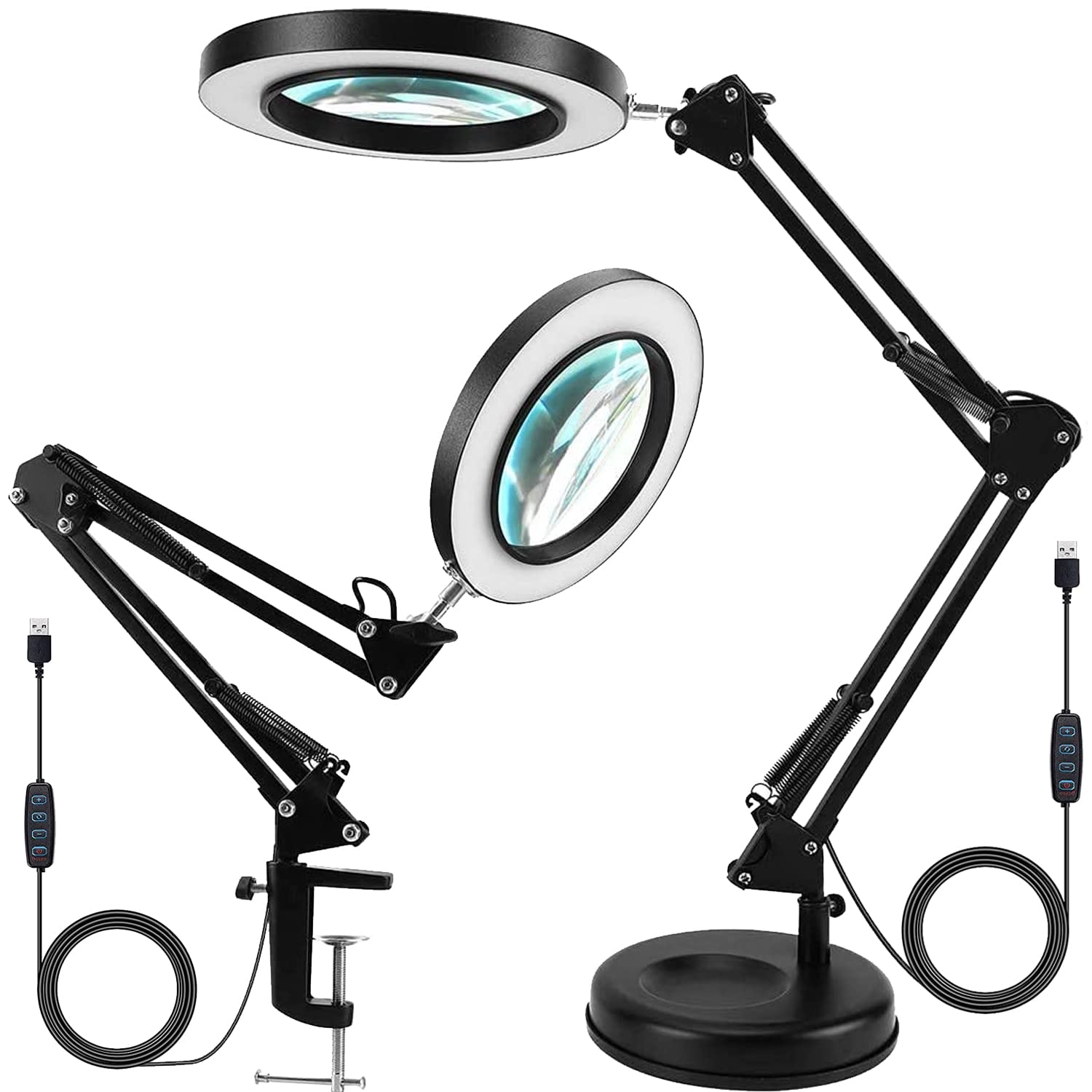Buy Magnifying Glass with Light and Stand, 2in1 5X Real Glass Lens