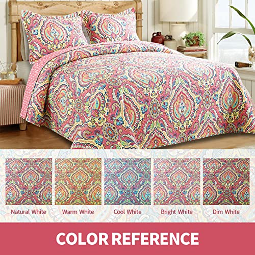 Twinrun Boho Quilts King Size, Lightweight Quilted Bedspread Set, King Reversible Coverlets King Size Quilt Bedding Set For All Seasons #TOP7