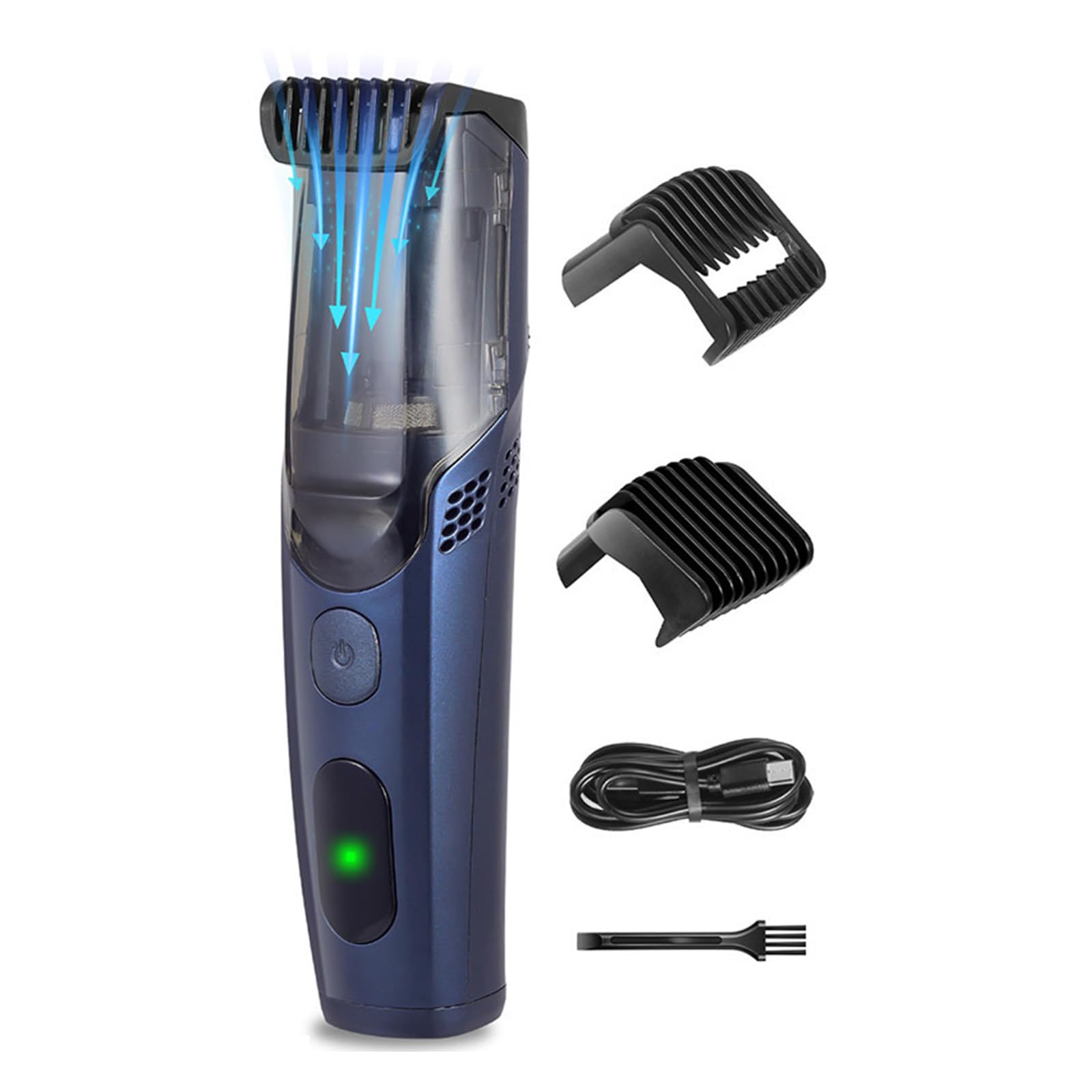 Tagliacapelli elettrico in acciaio inossidabile Manico ergonomico Design antiruggine Trimmer per capelli per uso domestico Gancio di stoccaggio facile taglierina automatica di aspirazione