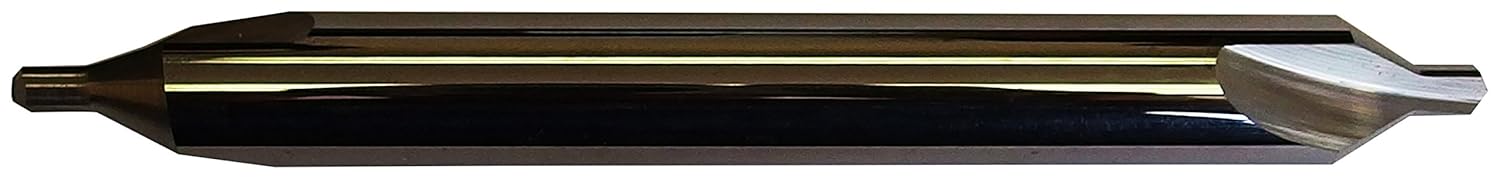 31688 Micro Grain Solid Carbide Combined Drill Bit and Countersink, Uncoated (Bright) Finish, Round Shank, Through-Hole Flute, 60 Degrees Point, #7 Size, 6" Length (Pack of 1)