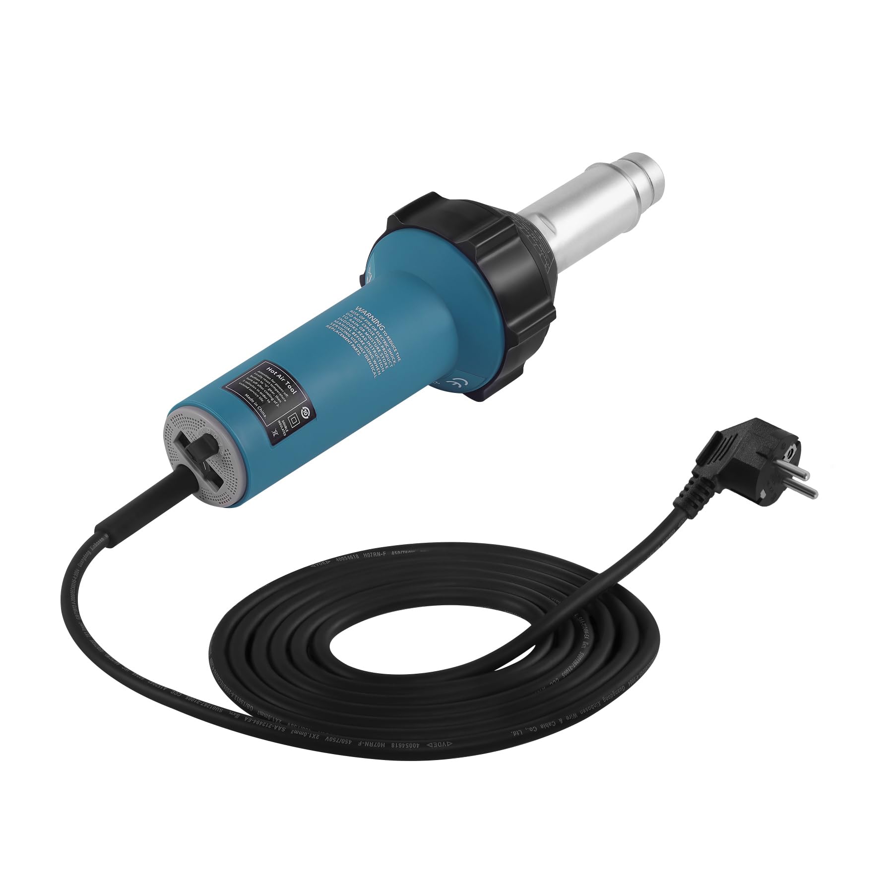 Pistola ad aria calda in plastica, 1500 W, 220 V, pistola ad aria calda, 30 ℃-680 ℃, pistola ad aria calda, per saldatrice in vinile PE PVC con asta di plastica, scooter, ugello