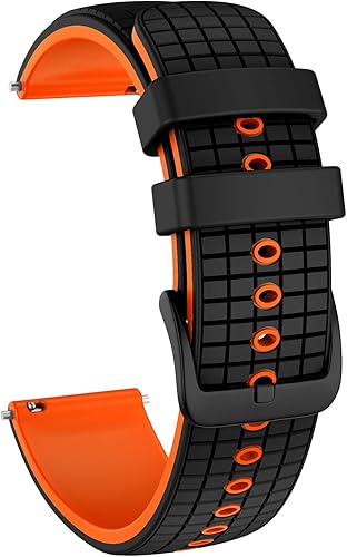 ISABAKE Correa de reloj compatible con Garmin Vivoactive 4Samsung Galaxy Watch de 1.811in, 0.866in, correas de silicona para Ticwatch Pro S2E2Venu