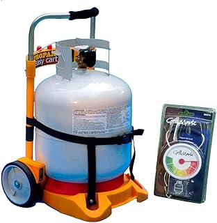 review Propane Easy Cart Portable LP Tank Carrier Cylinder Dolly for BBQ Grill, Fire Pit, Heater, Weed Burner Torch, Folding Hand Truck with 20 Lb. Tank Scale Fuel Gauge Included (Tank Not Included)