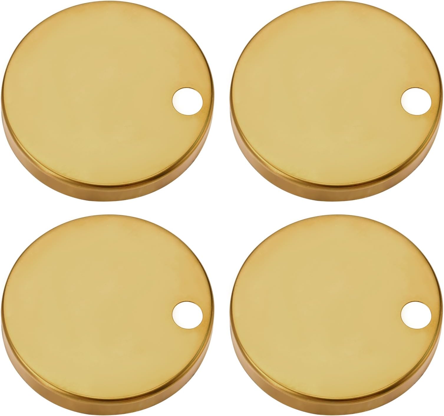 4 Pack Toilet Seat Hinge Cover 60mm Hinge Fixing Covers 304 Stainless Steel Toilet Bowl Top Fixing Decorative Covers Set Gold