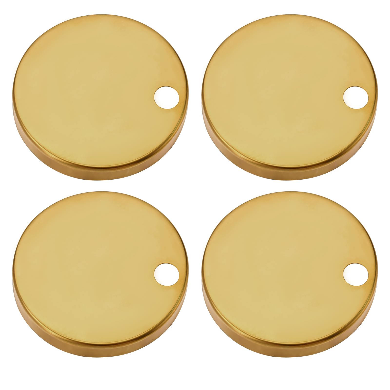 LT Easiyl 4 Pack Modern Gold Stainless Steel Toilet Seat Hinge Cover Set with Glossy Finish