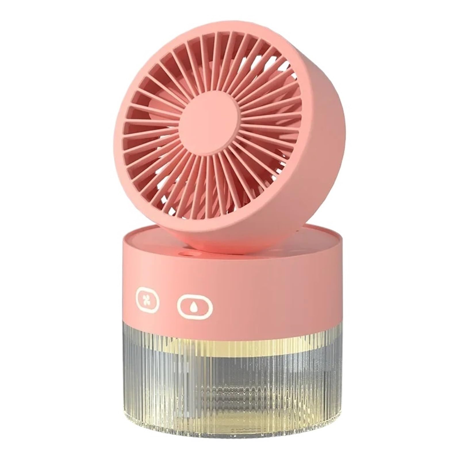 Humidifier Spray Fan Portable USB Water-cooled Mini Desktop Household Appliances Water Mist With LED Light Airflow Comfort Refreshing Breeze(Pink-USB)
