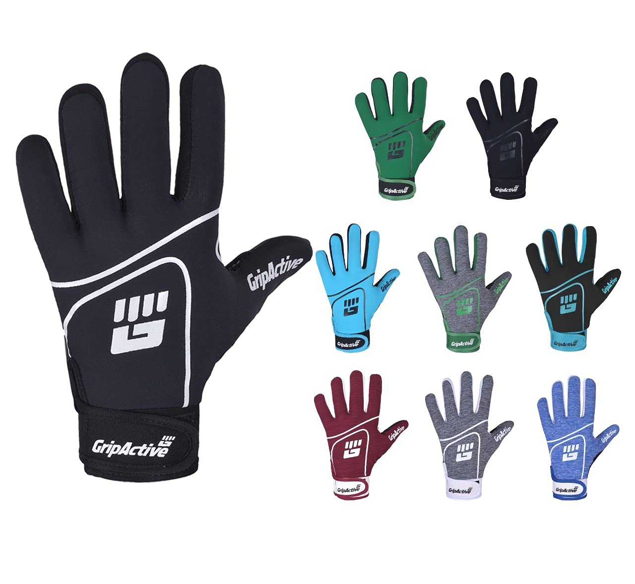 Grip Active GAA Gloves - Premium Gaelic Football Gloves – Made with 2.5mm Latex for Best Grip-Great Ball Control - Special Embossed Neoprene Cuff for Comfort